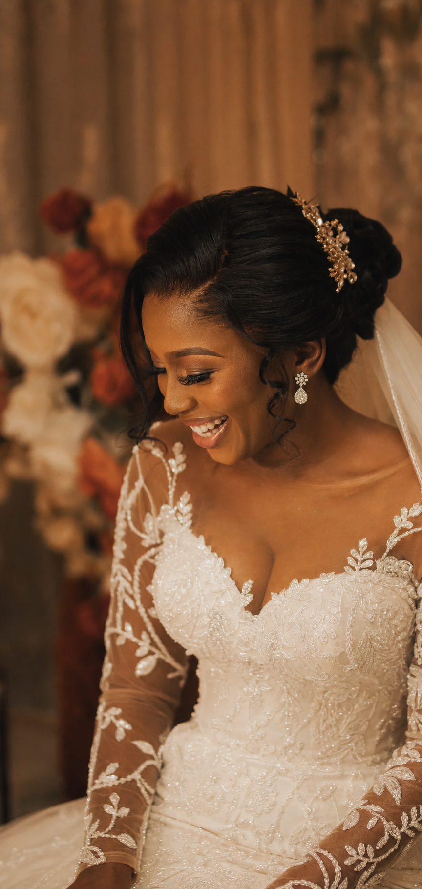 Candid Nigerian bride portrait